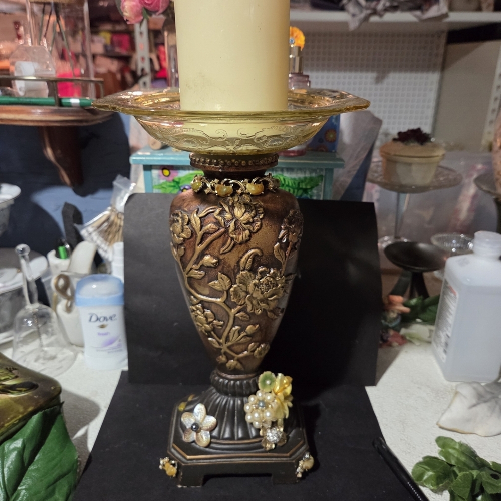 Repurposed Vintage Candle Holder